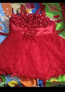 Red Beautiful Frock With Hair Band
