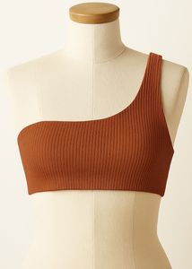 Ribbed One-Shoulder Bikini Top