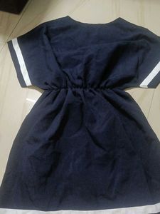 Navy Blue Striped Mini Dress