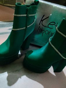 Green Platform Boots