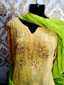 PROBLI Chicken Work Pure Chicke Brand Gharara Set