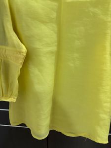 Chic Yellow Cut-Out Sleeve Top