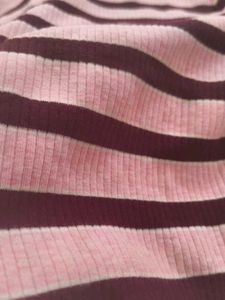 Striped Ribbed Polo T-Shirt