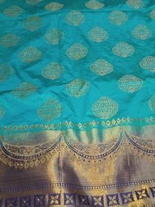 Teal & Gold Brocade Fabric