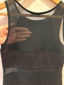Beautiful Black Mesh Panel Dress