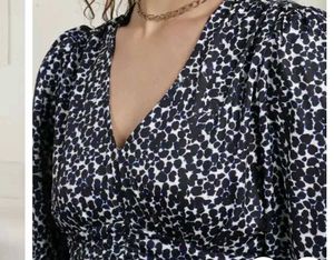 Spotted Print V-Neck Dress