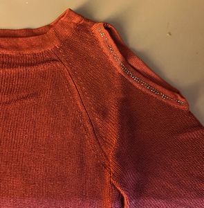 Burgundy Ribbed Knit Top