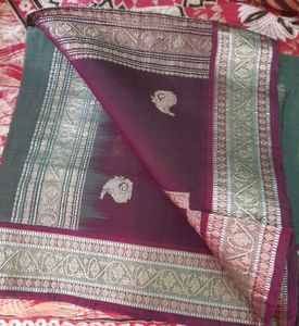 Women Green Color Fancy Cotton Saree
