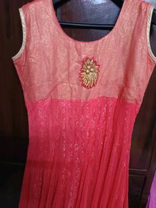 Embroidered Indian Beautiful Pinkish Party Gown