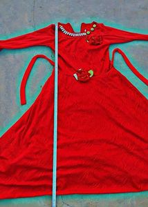 Beautiful Red Gown For Girls
