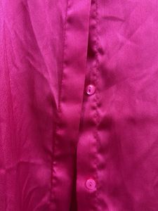 Cover Story Satin Fuchsia Pink Shirt (Medium)