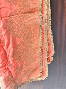Peach Dupatta with Gold Detail