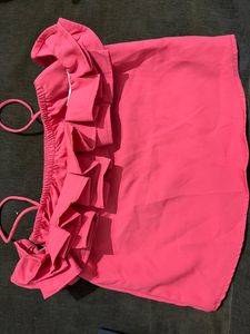 Pink Ruffle Tank Top