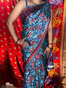 Beautiful pure smooth crepe saree