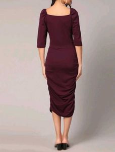 Elegant Purple Bodycon Midi Dress
