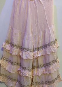 Peach Embroidered Sharara