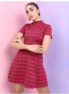 Red Argyle Dress