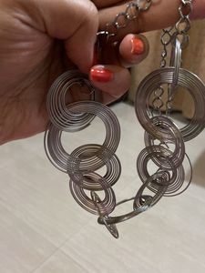 Silver Chain Belt/necklace &amp; Necklac 3 In 1 Combo