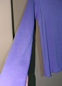 Lavender Ribbed Trendy Top