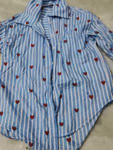 Printed Blue Shirt For Women