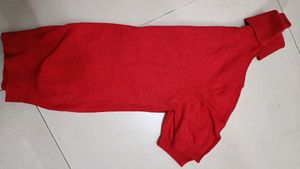 Red Knit High Neck