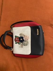 Elegance Red And White Satchel