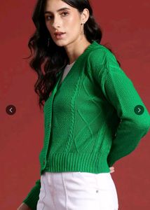 Green Knit Cardigan