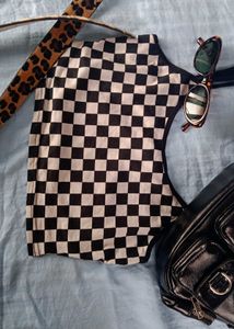 Checked Cropped Top