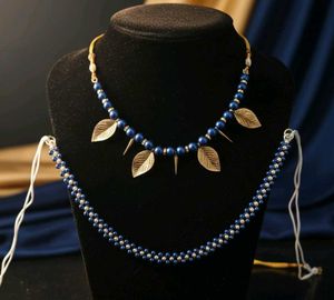 Blue Beaded Necklace and Hip Belt