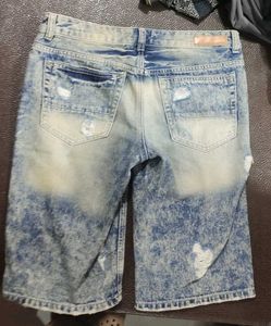 BASIC HOUSE Ripped Denim Shorts✅✅
