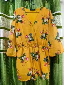 Floral Yellow Romper