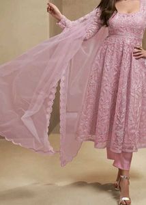 Embroidered Anarkali Suit Set