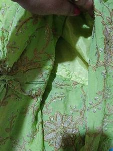 Lime Green Embroidered Dress