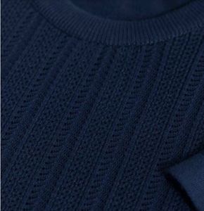 Navy Blue Textured Knit style Tee