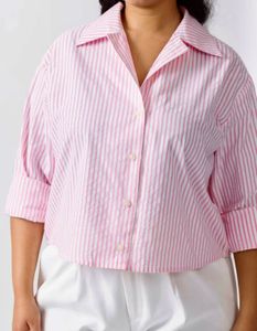 Pink & White Candy Striped Shirt🍧