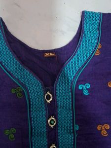 Purple Embroidered Kurta