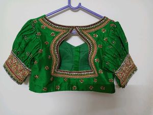 Elegant bottle Green Bridal blouse
