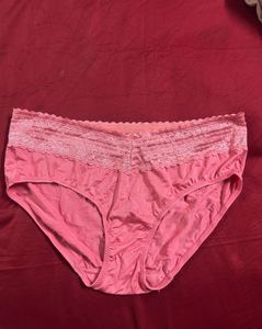 Pink Lace Trim Briefs