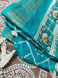 Teal Bandhani Dupatta