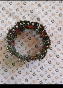 Gemstone Floral Cuff Bracelet