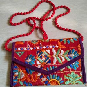 Embroidery Sling Handbag
