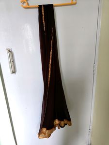 Golden Border Brown Dupatta