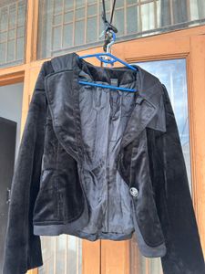 Black short over coat