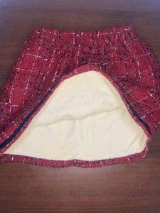 winter Red Plaid Skirt Korean