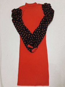 Stylish Orange Midi Dress