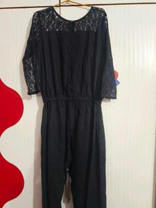 Eavan Black Lace Jumpsuit From Myntra