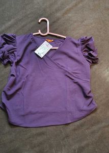 Stylish Purple Puff Sleeve Top