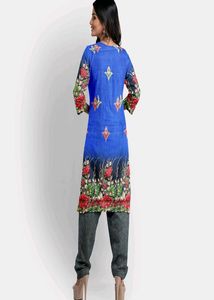 Floral Blue Kurta Unstitched