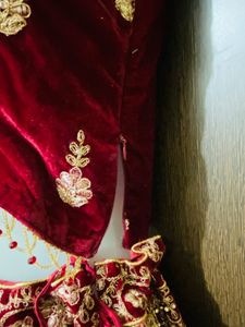 Maroon Velvet Lehenga