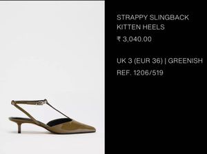 Zara  Strappy sling back kitten heels
